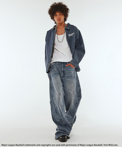 BACK TO THE FIELD(バック トゥー ザ フィールド)の「【MLB】Baggy Denim(デニムパンツ・メンズ・ネイビー/インディゴブルー/ブラック系その他・MEDIUM/LARGE/XL)」の1枚目の写真