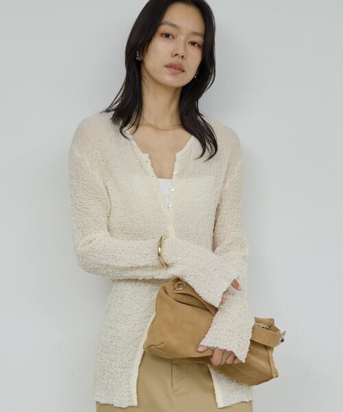 GALLARDAGALANTE(ガリャルダガランテ)の「シュリンククルーカーデ(Tシャツ/カットソー・レディース・ブラック/アイボリー・FREE)」の3枚目の写真