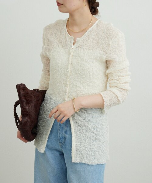 GALLARDAGALANTE(ガリャルダガランテ)の「シュリンククルーカーデ(Tシャツ/カットソー・レディース・ブラック/アイボリー・FREE)」の10枚目の写真