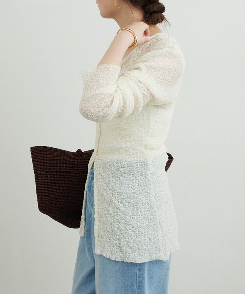 GALLARDAGALANTE(ガリャルダガランテ)の「シュリンククルーカーデ(Tシャツ/カットソー・レディース・ブラック/アイボリー・FREE)」の11枚目の写真