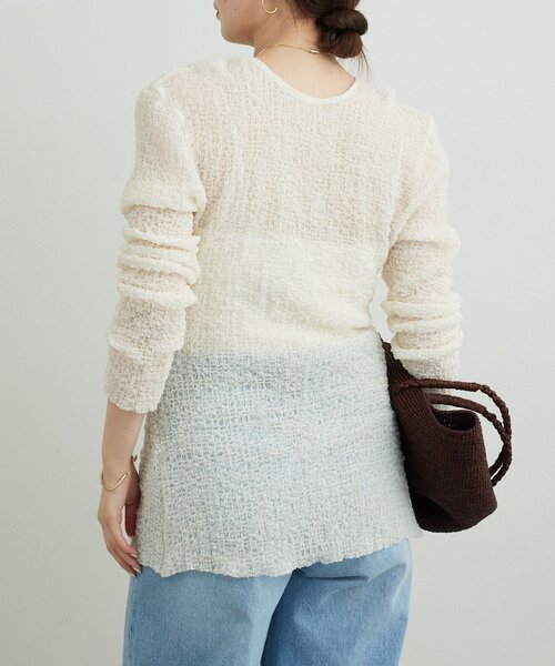 GALLARDAGALANTE(ガリャルダガランテ)の「シュリンククルーカーデ(Tシャツ/カットソー・レディース・ブラック/アイボリー・FREE)」の12枚目の写真