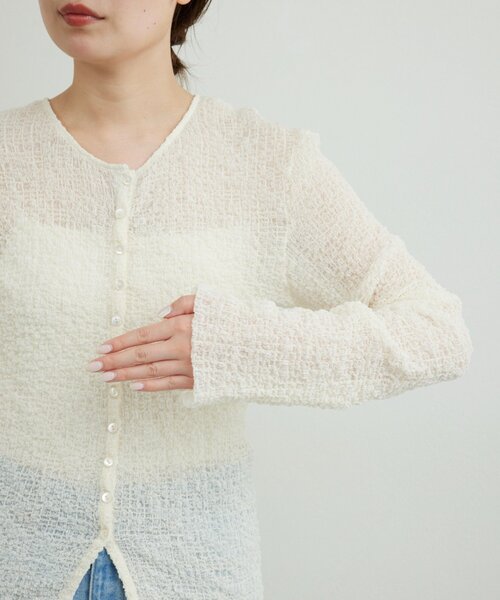 GALLARDAGALANTE(ガリャルダガランテ)の「シュリンククルーカーデ(Tシャツ/カットソー・レディース・ブラック/アイボリー・FREE)」の20枚目の写真