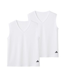 adidas（アディダス）の「adidas/アディダス BOY'S Vネックスリーブレス 吸汗速乾 2枚組（Tシャツ/カットソー）」