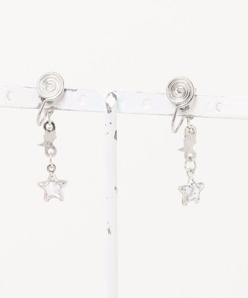VIBGYOR Women（ヴィブジョー　ウィメン）の「【urge select】スターモチーフ ストーン キラキラ イヤリング（イヤリング・レディース・シルバー・FREE）」の2枚目の写真