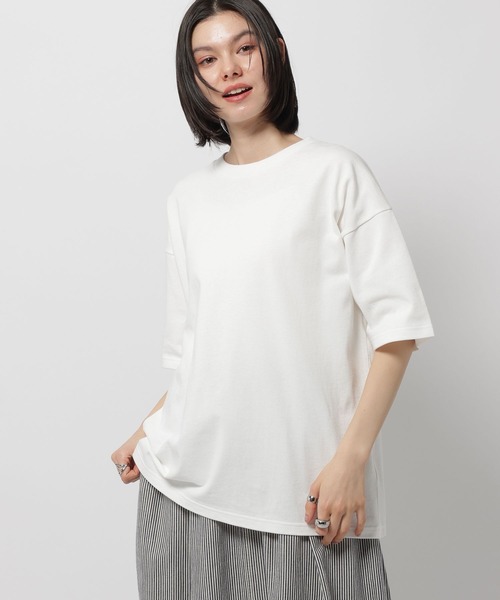 niko and...(ニコアンド)の「COLORマイスタードヅメTシャツ(Tシャツ/カットソー・レディース・パープル/ブラウン/カーキ/オフホワイト・MEDIUM/LARGE)」の2枚目の写真