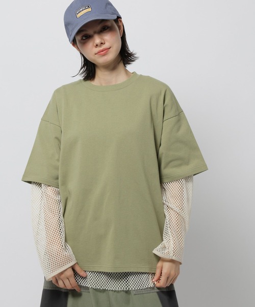 niko and...(ニコアンド)の「COLORマイスタードヅメTシャツ(Tシャツ/カットソー・レディース・パープル/ブラウン/カーキ/オフホワイト・MEDIUM/LARGE)」の4枚目の写真