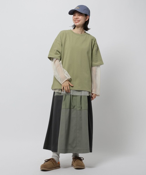 niko and...(ニコアンド)の「COLORマイスタードヅメTシャツ(Tシャツ/カットソー・レディース・パープル/ブラウン/カーキ/オフホワイト・MEDIUM/LARGE)」の7枚目の写真