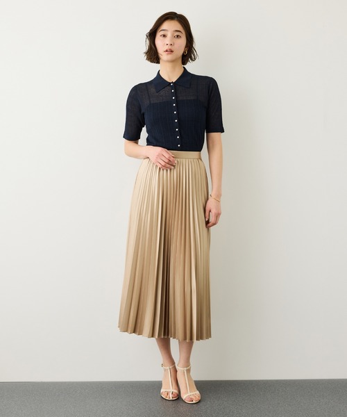 ROPE'(ロペ)の「シルクリネンポロ襟ニットカーディガン/イージーケア(カーディガン/ボレロ・レディース・ブラック/クリーム/ネイビー・FREE)」の18枚目の写真