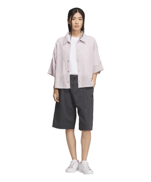 adidas(アディダス)の「【別注】アディダス adidas SOFTLUXバミューダ ルーズフィット パンツ ショーツ 限定コラボ(その他パンツ・レディース・グリーン/オフホワイト/ブラック・M/L)」の4枚目の写真