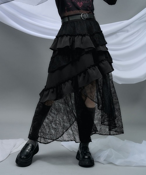 HARE（ハレ）の「【NANA×HARE】レースフリルイレヘムスカート（スカート・レディース・ブラック/ホワイト・FREE）」の9枚目の写真