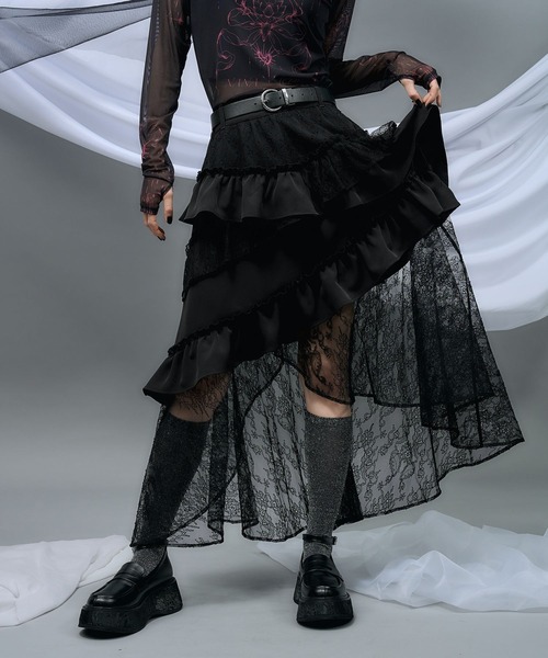 HARE（ハレ）の「【NANA×HARE】レースフリルイレヘムスカート（スカート・レディース・ブラック/ホワイト・FREE）」の11枚目の写真