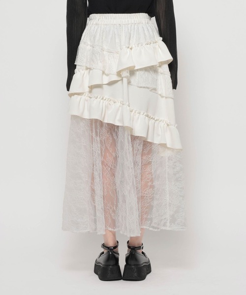 HARE（ハレ）の「【NANA×HARE】レースフリルイレヘムスカート（スカート・レディース・ブラック/ホワイト・FREE）」の17枚目の写真
