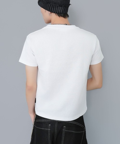 SPINNS（スピンズ）の「短丈グラフィック半袖Tシャツ/スケルトンプリント（Tシャツ/カットソー・メンズ・ホワイト/ブラック/ブラック系その他/ウッドランド・ONESIZE）」の19枚目の写真