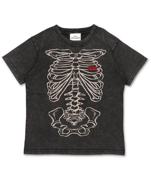 SPINNS（スピンズ）の「短丈グラフィック半袖Tシャツ/スケルトンプリント（Tシャツ/カットソー・メンズ・ホワイト/ブラック/ブラック系その他/ウッドランド・ONESIZE）」の11枚目の写真