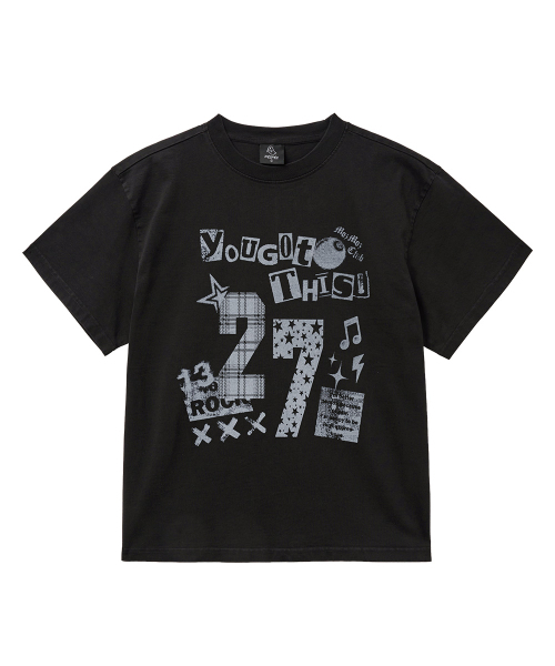 MOZMOZ(モズモズ)の「トゥエンティセブン ピグメント クロップ 半袖Tシャツ ブラック(Tシャツ/カットソー・レディース・その他・1/2/3)」の2枚目の写真
