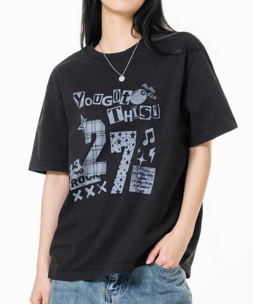 MOZMOZ(モズモズ)の「トゥエンティセブン ピグメント クロップ 半袖Tシャツ ブラック(Tシャツ/カットソー・レディース・その他・1/2/3)」の5枚目の写真