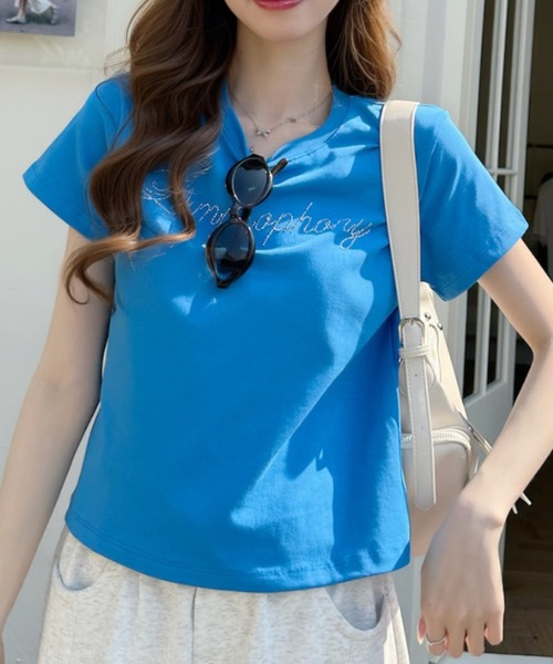 Ada.(エイダ)の「ビーズ刺繍ロゴ 半袖Tシャツ(Tシャツ/カットソー・レディース・ホワイト/ブルー/ブラック・FREE)」の17枚目の写真