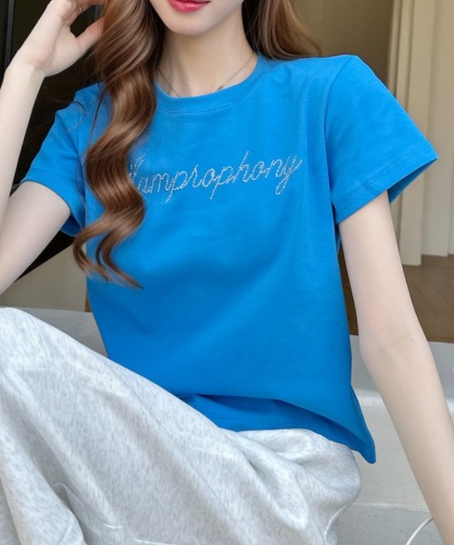 Ada.(エイダ)の「ビーズ刺繍ロゴ 半袖Tシャツ(Tシャツ/カットソー・レディース・ホワイト/ブルー/ブラック・FREE)」の21枚目の写真
