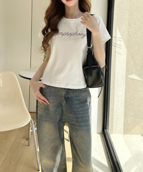 Ada.(エイダ)の「ビーズ刺繍ロゴ 半袖Tシャツ(Tシャツ/カットソー・レディース・ホワイト/ブルー/ブラック・FREE)」の8枚目の写真