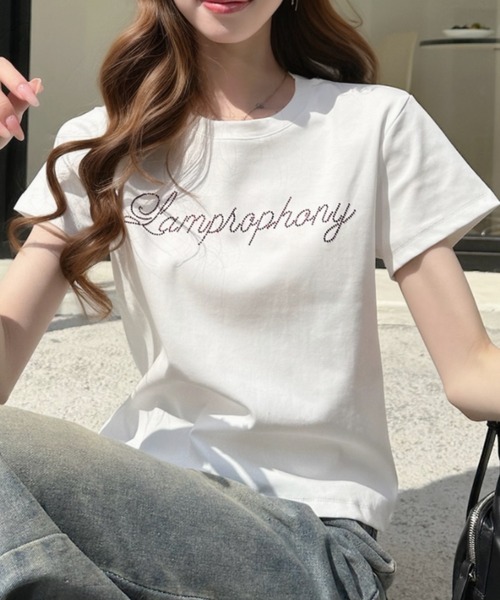 Ada.(エイダ)の「ビーズ刺繍ロゴ 半袖Tシャツ(Tシャツ/カットソー・レディース・ホワイト/ブルー/ブラック・FREE)」の10枚目の写真