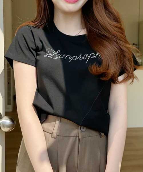 Ada.(エイダ)の「ビーズ刺繍ロゴ 半袖Tシャツ(Tシャツ/カットソー・レディース・ホワイト/ブルー/ブラック・FREE)」の12枚目の写真
