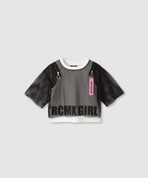 RICH MIX（リッチミックス）の「RICHMIX 肩ZIP メッシュ 天竺 ドッキング 半袖Tシャツ（アンサンブル）」