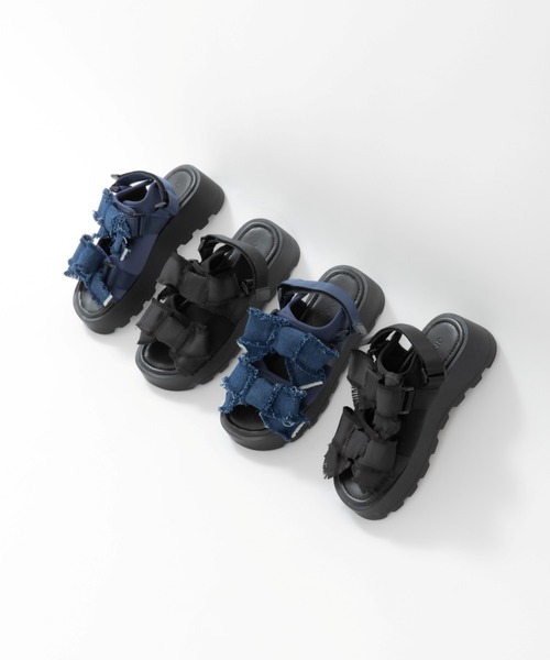 3.3 Field Trip （3.3フィールドトリップ）の「3.3 Field Trip／リボンダメージサンダル（サンダル・レディース・ブラック/ブルー・SMALL/MEDIUM/LARGE）」の3枚目の写真