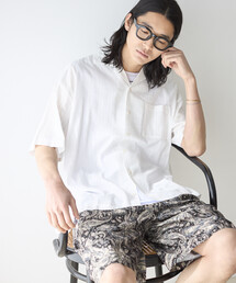 Firsthand（ファーストハンド）の「Firsthand ファーストハンド ドビー織 ショートスリーブ オープンカラーシャツ   ビッグシルエット（シャツ/ブラウス）」