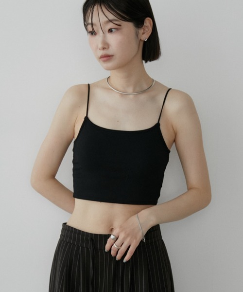 Aunt Marie's(アントマリーズ)の「カップ付きクロップドキャミソール/接触冷感(キャミソール・レディース・ホワイト/ブラック/ダークブルー・FREE)」の12枚目の写真