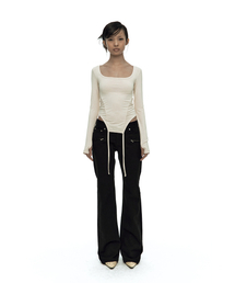 KASHIKO（カシコ）の「Slinky Shirring Bodysuit Beige（Tシャツ/カットソー）」