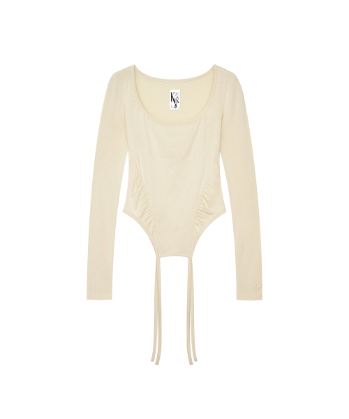 KASHIKO(カシコ)の「Slinky Shirring Bodysuit Beige(Tシャツ/カットソー・レディース・その他・FREE)」の11枚目の写真