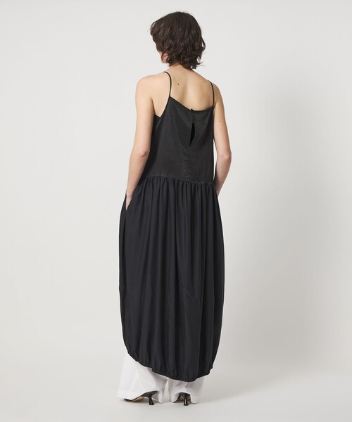 6（ロク）の「＜6(ROKU)＞コンビネーション キャミワンピース（ワンピース・レディース・ブラック・38/36）」の2枚目の写真