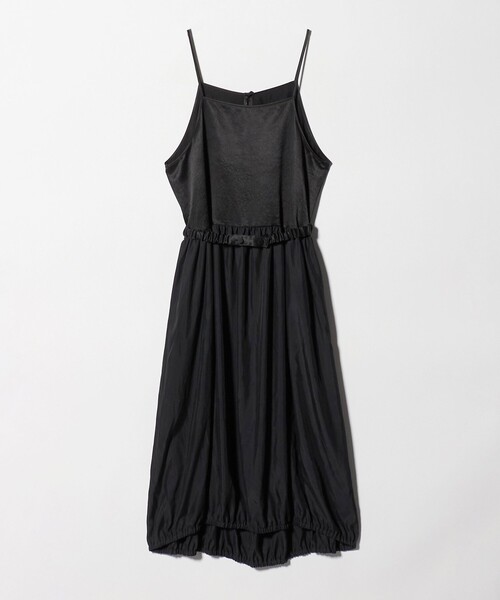 6（ロク）の「＜6(ROKU)＞コンビネーション キャミワンピース（ワンピース・レディース・ブラック・38/36）」の5枚目の写真