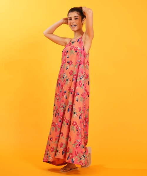 ROXY(ロキシー)の「【ムラサキスポーツ限定】ROXY/ロキシー ワンピース HIBISCUS TIDE DRESS RLY262629M UT(ワンピース・レディース・ブラック/ピンク・L/M)」の10枚目の写真