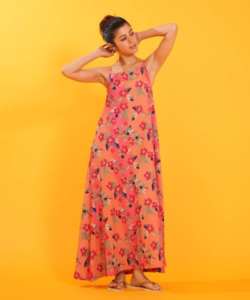ROXY(ロキシー)の「【ムラサキスポーツ限定】ROXY/ロキシー ワンピース HIBISCUS TIDE DRESS RLY262629M UT(ワンピース・レディース・ブラック/ピンク・L/M)」の12枚目の写真