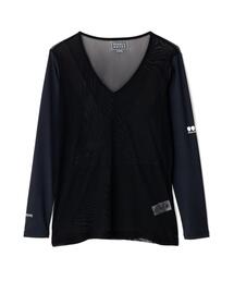 【PG BODY】N/パワーネット×Peベア天竺長袖Uネックカットソー