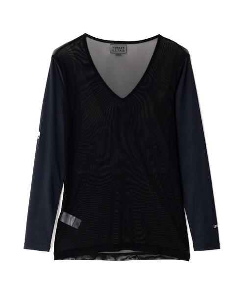 PG BODY】N/パワーネット×Peベア天竺長袖Uネックカットソー(T PG BODY】N/パワーネット×Peベア天竺長袖Uネックカットソー(T
