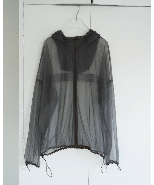 anuke（アンヌーク）の「anuke Tulle Zip Blouzon（ブルゾン・レディース・グレー/ベージュ・FREE）」の2枚目の写真
