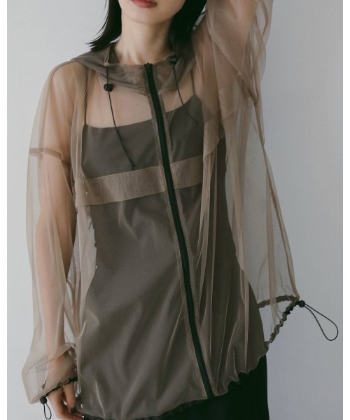 anuke（アンヌーク）の「anuke Tulle Zip Blouzon（ブルゾン・レディース・グレー/ベージュ・FREE）」の5枚目の写真