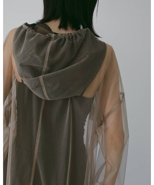 anuke（アンヌーク）の「anuke Tulle Zip Blouzon（ブルゾン・レディース・グレー/ベージュ・FREE）」の3枚目の写真
