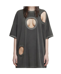 ASPARAGUS（アスパラガス）の「マルチホールTシャツ_ヴィンテージブラック（Tシャツ/カットソー）」