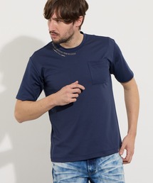 メタルジェルプリントポケット付き半袖Tシャツ