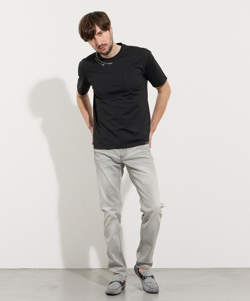 HIDEAWAYS NICOLE（ハイダウェイニコル）の「メタルジェルプリントポケット付き半袖Tシャツ（Tシャツ/カットソー・メンズ・ネイビー/オフホワイト/シルバーグレー/ブラック・X-LARGE/LARGE/MEDIUM）」の17枚目の写真