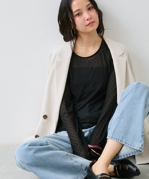 VIS(ビス)の「フロッキードットチュールプルオーバー(Tシャツ/カットソー・レディース・ブラック系その他/ホワイト系その他5・FREE)」の18枚目の写真