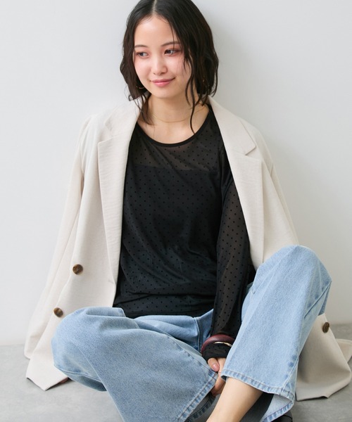 VIS(ビス)の「フロッキードットチュールプルオーバー(Tシャツ/カットソー・レディース・ブラック系その他/ホワイト系その他5・FREE)」の17枚目の写真