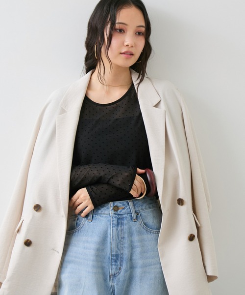 VIS(ビス)の「フロッキードットチュールプルオーバー(Tシャツ/カットソー・レディース・ブラック系その他/ホワイト系その他5・FREE)」の16枚目の写真