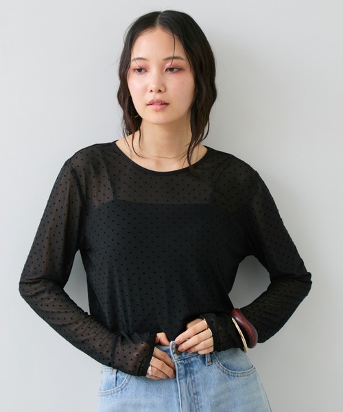 VIS(ビス)の「フロッキードットチュールプルオーバー(Tシャツ/カットソー・レディース・ブラック系その他/ホワイト系その他5・FREE)」の20枚目の写真