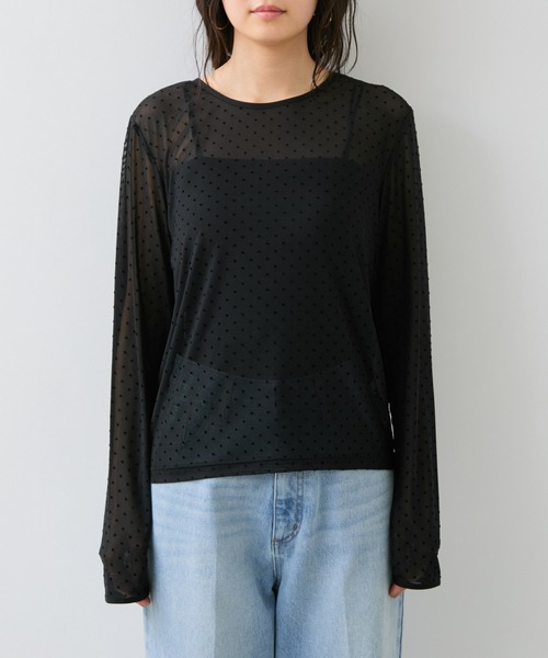 VIS(ビス)の「フロッキードットチュールプルオーバー(Tシャツ/カットソー・レディース・ブラック系その他/ホワイト系その他5・FREE)」の13枚目の写真