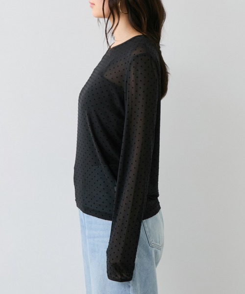 VIS(ビス)の「フロッキードットチュールプルオーバー(Tシャツ/カットソー・レディース・ブラック系その他/ホワイト系その他5・FREE)」の12枚目の写真