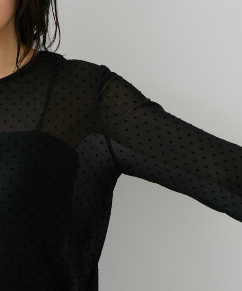 VIS(ビス)の「フロッキードットチュールプルオーバー(Tシャツ/カットソー・レディース・ブラック系その他/ホワイト系その他5・FREE)」の9枚目の写真